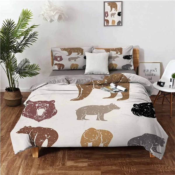 different bears with grunge design growling animal portraits silhouettes retro stylebedding 3-piece set
different bears with grunge design growling animal portraits silhouettes retro stylebedding 3-piece set