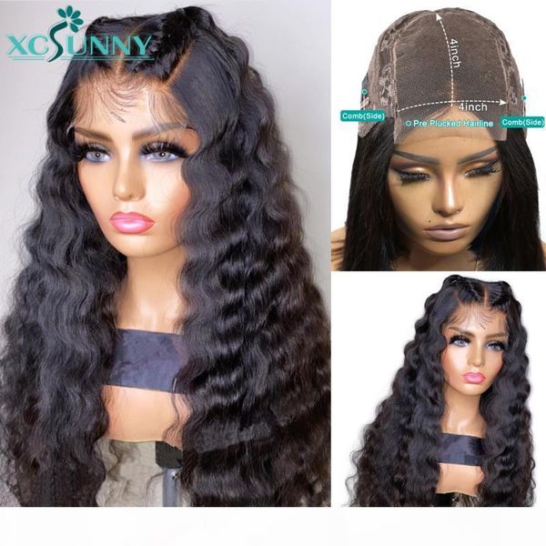 deep wave closure wig 200 density human hair 4x4 lace closure wig pre plucked remy brazilian hair for women xcsunny, Black;brown
deep wave closure wig 200 density human hair 4x4 lace closure wig pre plucked remy brazilian hair for women xcsunny, Black;brown