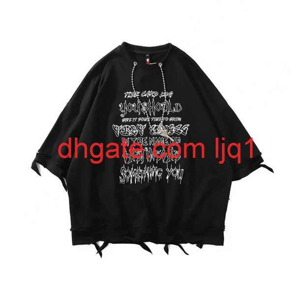 beggar's hole 5-sleeve men's hip hop loose t-shirt in dark alphabet printing guochao street short sleeve, White;black
beggar's hole 5-sleeve men's hip hop loose t-shirt in dark alphabet printing guochao street short sleeve, White;black