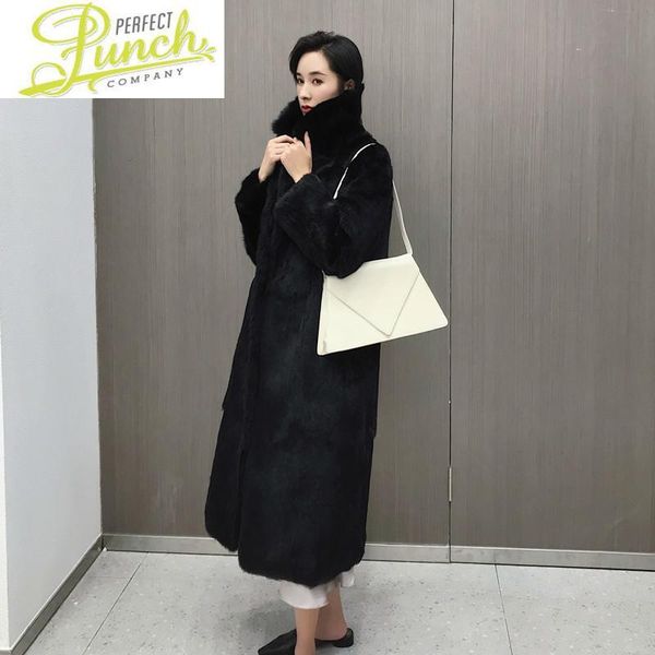 women's fur & faux long winter real women jacket 100% coat female furry jackets abrigos mujer invierno 2021017 kj4217, Black
women's fur & faux long winter real women jacket 100% coat female furry jackets abrigos mujer invierno 2021017 kj4217, Black