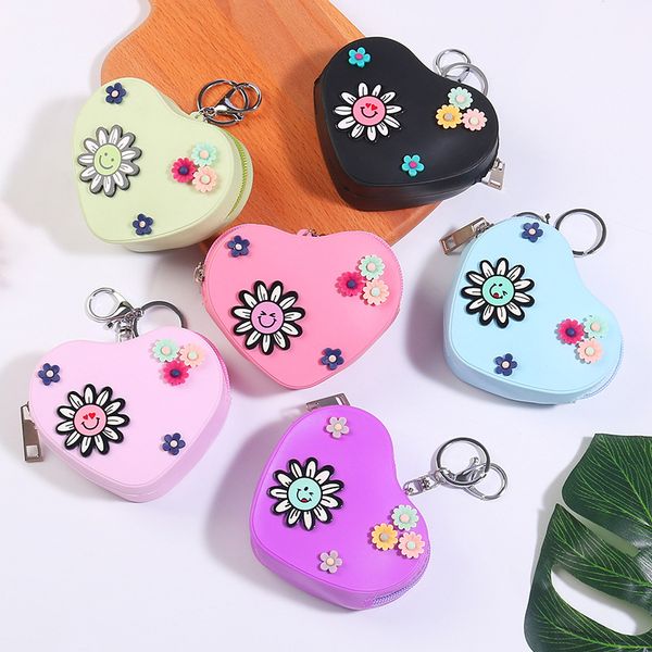 korean multi function cartoon mini purse candy colored gifts sun flower daisy silicone heart coin purse, Red;black
korean multi function cartoon mini purse candy colored gifts sun flower daisy silicone heart coin purse, Red;black
