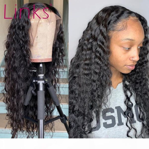 links 28 30 40 inch deep wave human hair lace front wigs for black women pre plucked brazilian gluess water curly frontal wig, Black;brown
links 28 30 40 inch deep wave human hair lace front wigs for black women pre plucked brazilian gluess water curly frontal wig, Black;brown