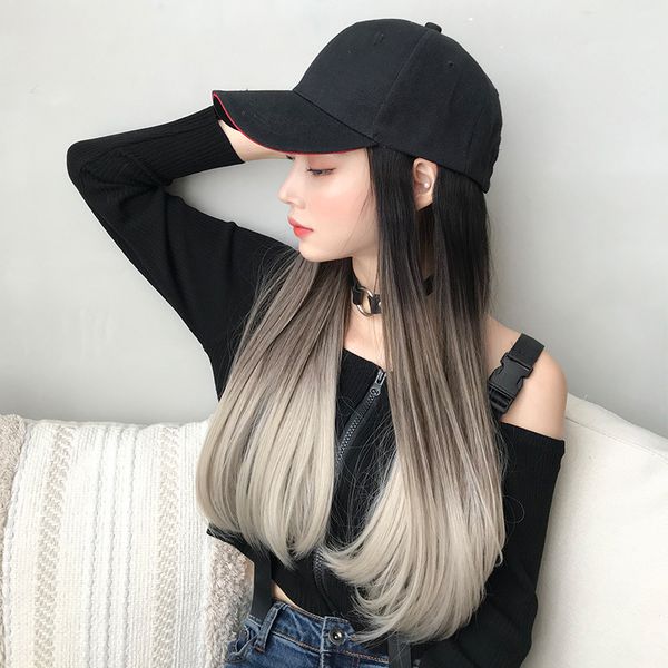 cross-border wholesale hat wig integrated gradient highlighting long straight hair cap inner buckle net red wig, Black
cross-border wholesale hat wig integrated gradient highlighting long straight hair cap inner buckle net red wig, Black