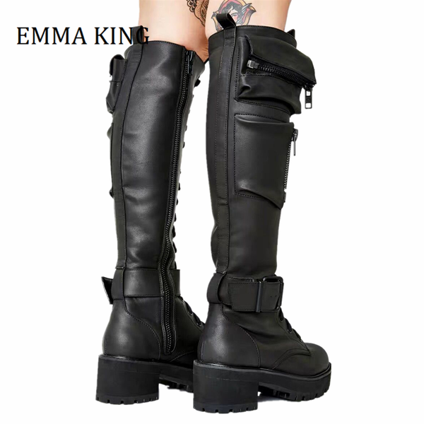 2021 new women pocket motorcycle boots women platform shoes lace up thick-soled black shoes woman half knight boots botas mujer
2021 new women pocket motorcycle boots women platform shoes lace up thick-soled black shoes woman half knight boots botas mujer