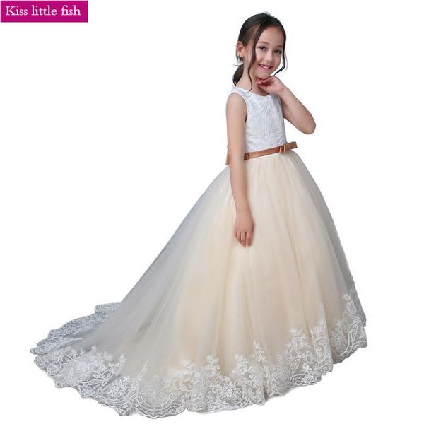 long trailing flower girl dresses for weddings vestido de daminha, Red;yellow
long trailing flower girl dresses for weddings vestido de daminha, Red;yellow