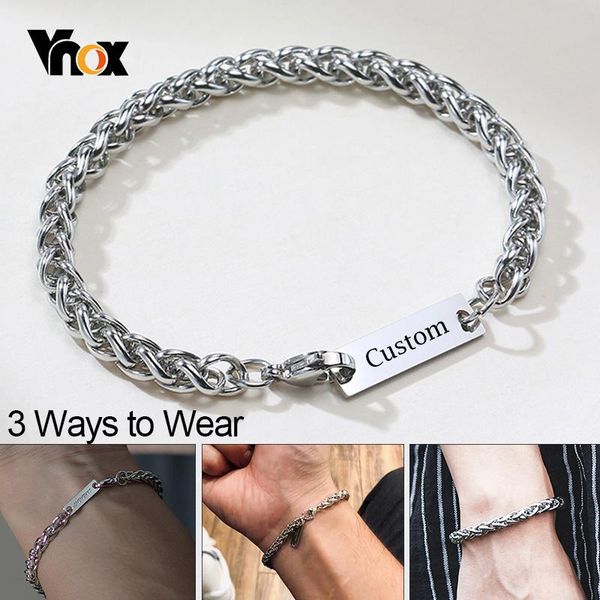 vnox custom engrave stamp bracelet for men wheat chain stainless steel casual basic wristband personalized name gift for him bbyizu bdehome, Silver
vnox custom engrave stamp bracelet for men wheat chain stainless steel casual basic wristband personalized name gift for him bbyizu bdehome, Silver