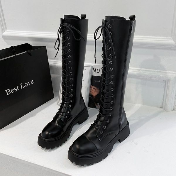women combat boots antumn 2020 female high platform gothic shoes black leather boots lace up women knee high boots c1023
women combat boots antumn 2020 female high platform gothic shoes black leather boots lace up women knee high boots c1023