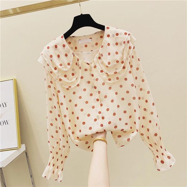 plus size polka dot chiffon blouse shirt women 2020 autumn three layers dollar long trumpet sleeve loose lady shirts blusas, White
plus size polka dot chiffon blouse shirt women 2020 autumn three layers dollar long trumpet sleeve loose lady shirts blusas, White