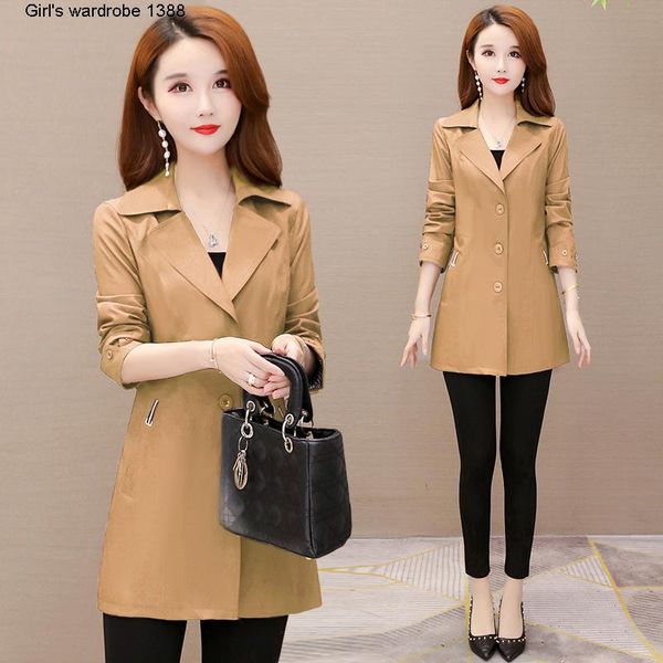 windbreaker women's mid long fall 2020 new fashion women's wear versatile suit collar casual small coat coat, Black;brown
windbreaker women's mid long fall 2020 new fashion women's wear versatile suit collar casual small coat coat, Black;brown