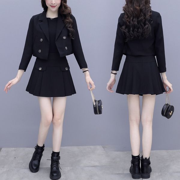 the new style of 2020 autumn shows thin and fragrant temperament skirt pleated skirtdouble breasted blazer and pleated skirt hyavj, Gray
the new style of 2020 autumn shows thin and fragrant temperament skirt pleated skirtdouble breasted blazer and pleated skirt hyavj, Gray