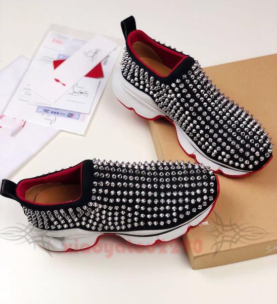 2020 new men's non-slip red bottom shoes latest men and women crystal rhinestone leather high elastic lycra breathable casual running s, Black;red
2020 new men's non-slip red bottom shoes latest men and women crystal rhinestone leather high elastic lycra breathable casual running s, Black;red