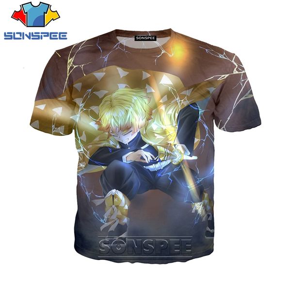 ghost blade anime demon slayer kimetsu no yaiba 3d print shirts kawaii plus size comics men clothing