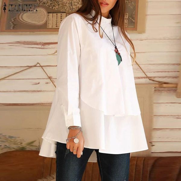 fashion asymmetrical shirts women's spring layered blouse zanzea 2021 casual long sleeve blusas female button chemise plus size, White
fashion asymmetrical shirts women's spring layered blouse zanzea 2021 casual long sleeve blusas female button chemise plus size, White