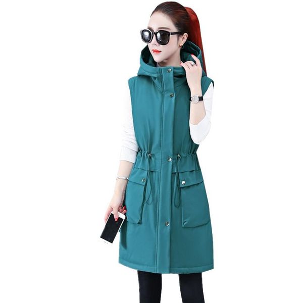 women's vests long waistcoat women hooded parkas winter down cotton vest thick warm sleeveless jacket casual drawstring slim female coa, Black;white
women's vests long waistcoat women hooded parkas winter down cotton vest thick warm sleeveless jacket casual drawstring slim female coa, Black;white