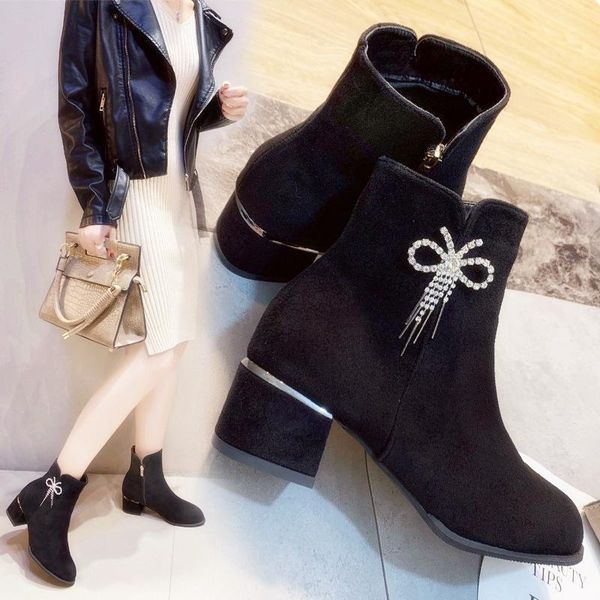 white mid-calf boots booties woman 2020 high heels women shoes autumn round toe winter footwear boots-women low stiletto, Black
white mid-calf boots booties woman 2020 high heels women shoes autumn round toe winter footwear boots-women low stiletto, Black