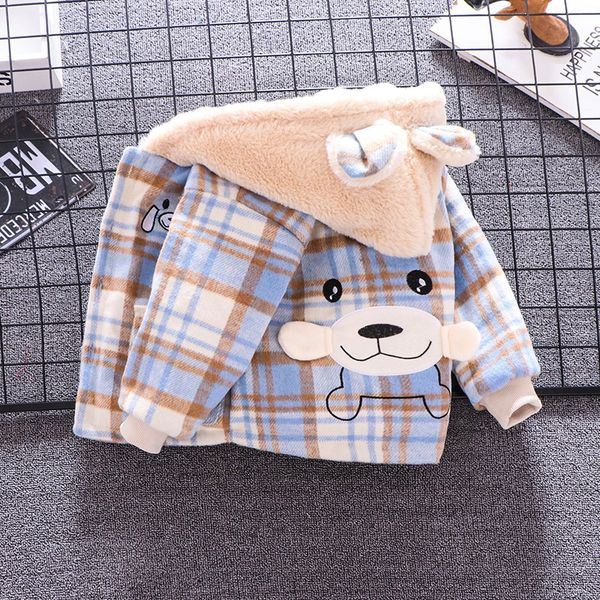 down baby padded 2020 new air thickened winter wear children's cotton jacket, Blue;gray