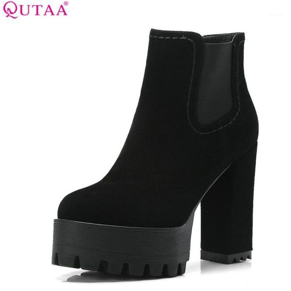 boots qutaa 2021 women ankle synthetic shoes platform square high heel winter big size 34-421, Black
boots qutaa 2021 women ankle synthetic shoes platform square high heel winter big size 34-421, Black