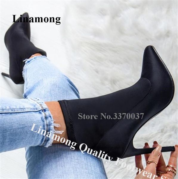 boots linamong women classical style pointed toe stiletto heel short black satin slip-on high ankle booties dress shoes1
boots linamong women classical style pointed toe stiletto heel short black satin slip-on high ankle booties dress shoes1