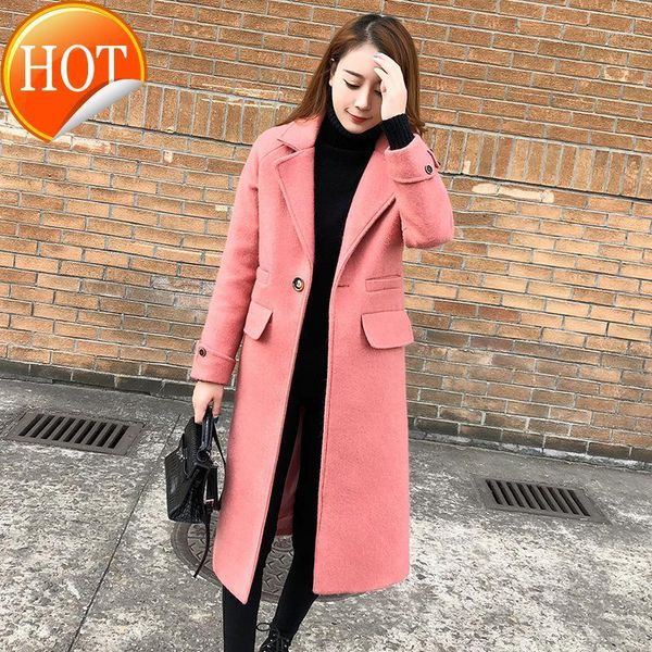 women's wool & blends single button long winter casual fashion coats turn-down collar blend coat and jacket sollid femenino1, Black
women's wool & blends single button long winter casual fashion coats turn-down collar blend coat and jacket sollid femenino1, Black