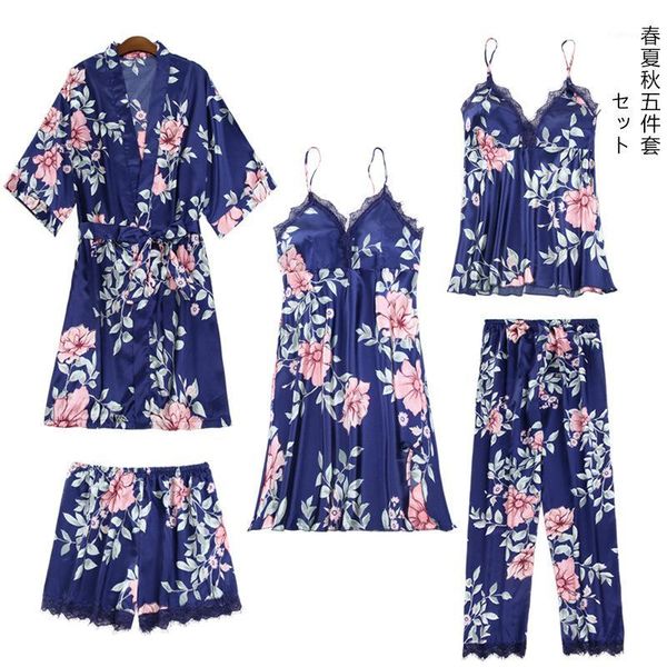 home clothing 5pcs print flower nightwear sleep set intimate lingerie women casual homewear nightgown summer new sleepwear1, Black;red
home clothing 5pcs print flower nightwear sleep set intimate lingerie women casual homewear nightgown summer new sleepwear1, Black;red