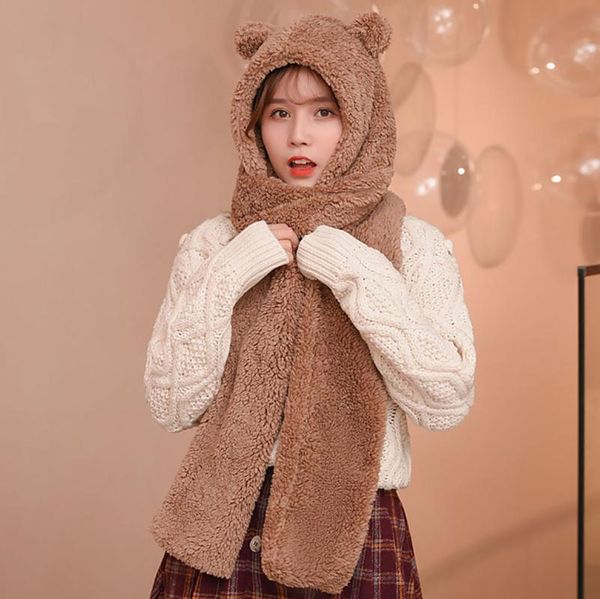 40# 2021 winter women novelty caps warm cute bear ear hat casual plush hat scarf gloves set casual solid fleece women caps, Blue;gray
40# 2021 winter women novelty caps warm cute bear ear hat casual plush hat scarf gloves set casual solid fleece women caps, Blue;gray