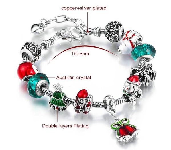 christmas bracelet santa bell charm bracelet diy jewelry making green xmas tree silver color alloy crystal bead bracelet, Golden;silver
christmas bracelet santa bell charm bracelet diy jewelry making green xmas tree silver color alloy crystal bead bracelet, Golden;silver