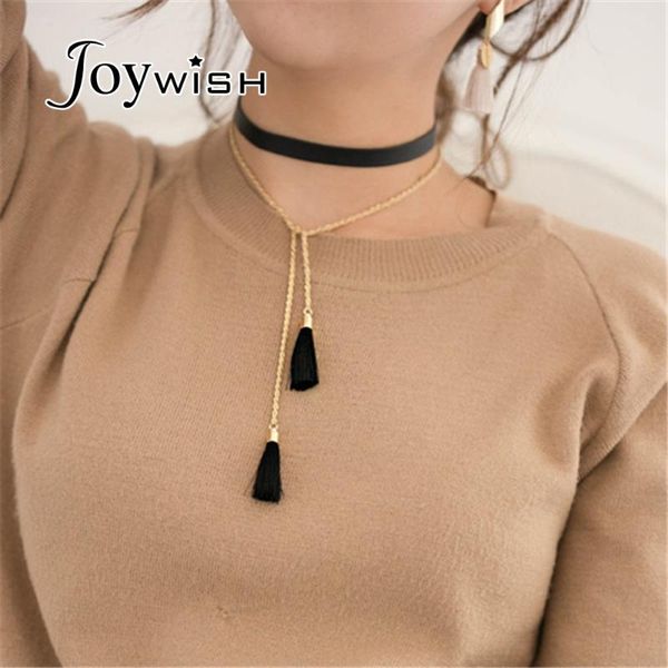 gothic style black pu leather long chain necklace tassel charm necklace grunge style statement, Silver
gothic style black pu leather long chain necklace tassel charm necklace grunge style statement, Silver