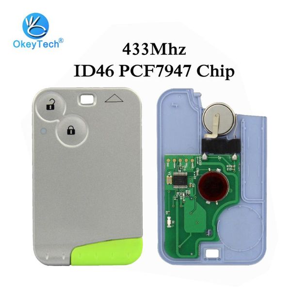 okeytech with emergency uncut blank blade 433mhz id46 pcf7947 chip remote control smart card car key for laguna 2 button
okeytech with emergency uncut blank blade 433mhz id46 pcf7947 chip remote control smart card car key for laguna 2 button
