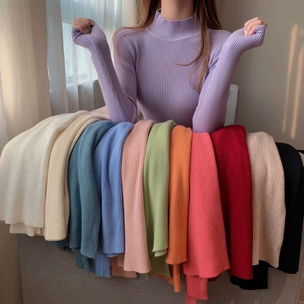autumn 2020 new half high neck slim long sleeve sweater bottoming shirt solid color versatile knitwear women's fashion
autumn 2020 new half high neck slim long sleeve sweater bottoming shirt solid color versatile knitwear women's fashion