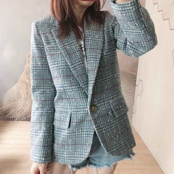 autumn winter women one button blazer plaid long sleeve autumn winter 2021 new office lady suit, White;black
autumn winter women one button blazer plaid long sleeve autumn winter 2021 new office lady suit, White;black