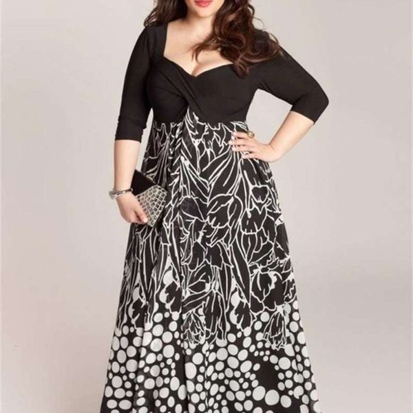 new 2019 print large dress style, Black;gray