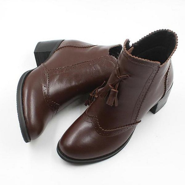genuine leather vintage high-heeled ankle boots for women ales women tassel short boots side zipper large size ankle1, Black
genuine leather vintage high-heeled ankle boots for women ales women tassel short boots side zipper large size ankle1, Black