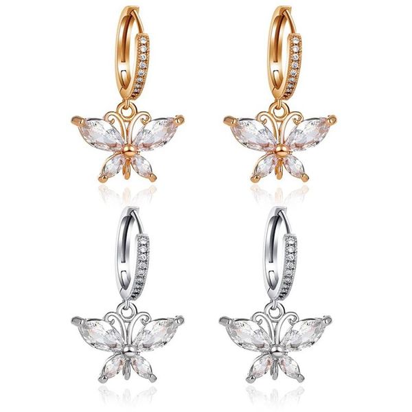 2021 new ladies fashion creative crystal butterfly earrings flash cubic zirconia butterfly earrings temperament wild, Silver
2021 new ladies fashion creative crystal butterfly earrings flash cubic zirconia butterfly earrings temperament wild, Silver