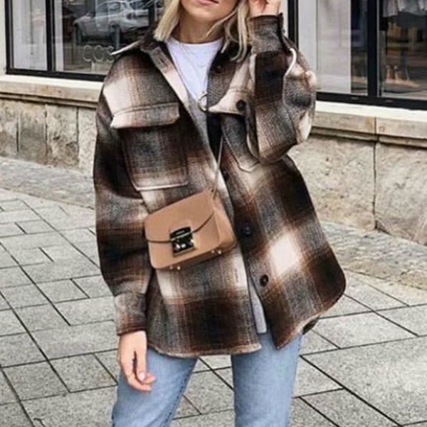 2020 winter women plaid long casual warm overcoat ladies thick coat female streetwear oversize jacket chic g1912x1020, Black
2020 winter women plaid long casual warm overcoat ladies thick coat female streetwear oversize jacket chic g1912x1020, Black
