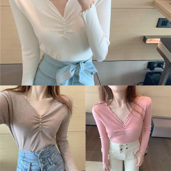 qlpk4 early autumn korean new 06zgg net red versatile collarbone sweater sweaterpleated v-neck knitted bottom sweater for women chic, White;black
qlpk4 early autumn korean new 06zgg net red versatile collarbone sweater sweaterpleated v-neck knitted bottom sweater for women chic, White;black