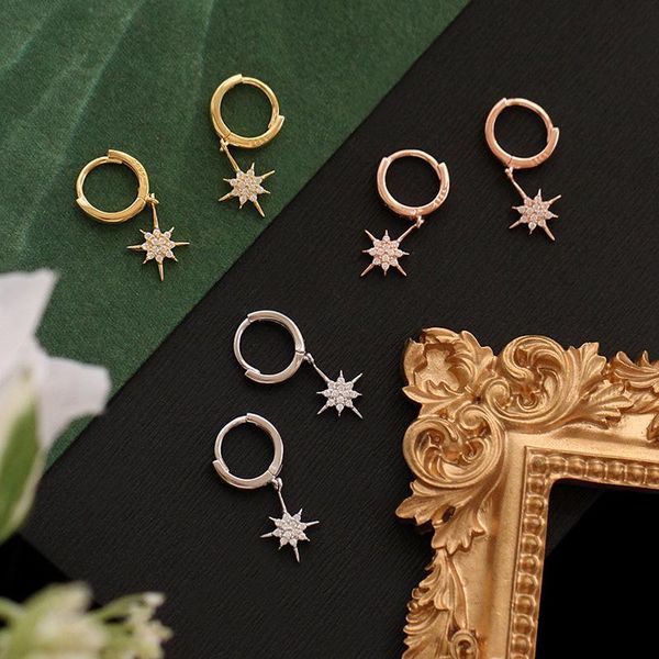 925 sterling silver earring fashion zircon six-pointed star short drop earring versatile temperament girl silver ear jewelry
925 sterling silver earring fashion zircon six-pointed star short drop earring versatile temperament girl silver ear jewelry