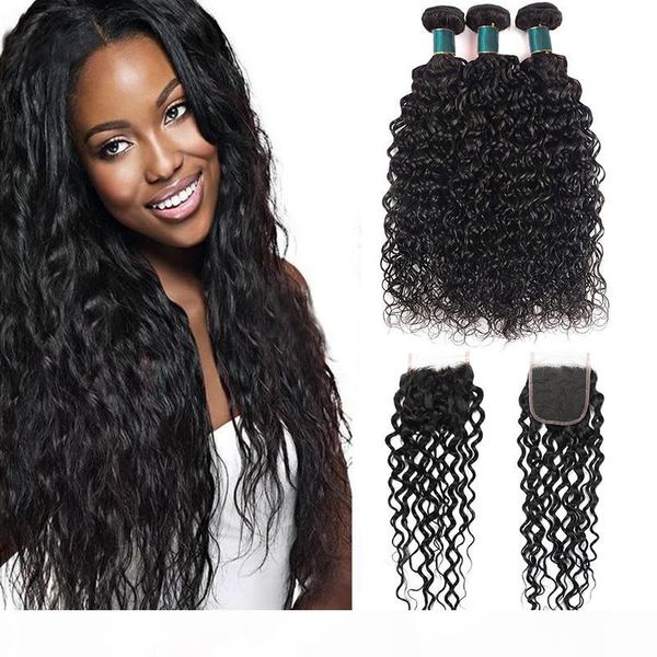 water wave bundles with closure wet and wavy 100% unprocessed brazilian virgin human hair weave 3 bundles with 4*4 lace closure, Black
water wave bundles with closure wet and wavy 100% unprocessed brazilian virgin human hair weave 3 bundles with 4*4 lace closure, Black
