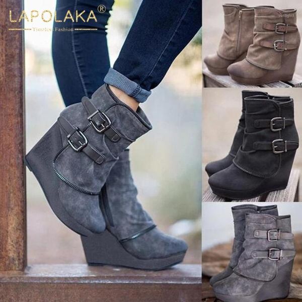 boots lapolaka 2021 design big size 43 zip up ankle woman shoes platform wedge high heels concise fashion female1, Black
boots lapolaka 2021 design big size 43 zip up ankle woman shoes platform wedge high heels concise fashion female1, Black