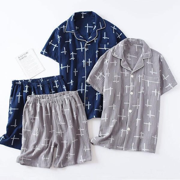 men's pajamas sets cotton gauze thin short-sleeved lapel home service summer soft sleepwear summer yukata leisure wear homewear1, Red
men's pajamas sets cotton gauze thin short-sleeved lapel home service summer soft sleepwear summer yukata leisure wear homewear1, Red