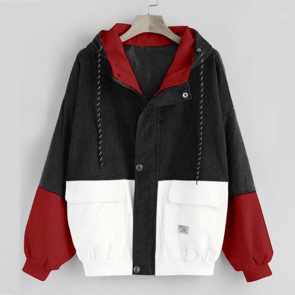 women long sleeve corduroy patchwork oversize jacket windbreaker coat overcoat hooded pockets pockets windbreaker jacket women1, Black;brown
women long sleeve corduroy patchwork oversize jacket windbreaker coat overcoat hooded pockets pockets windbreaker jacket women1, Black;brown