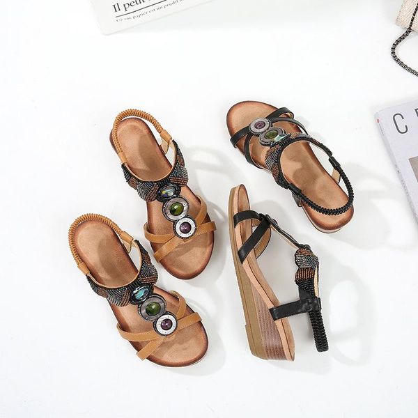 2021 women's sandals retro shoes woman wedge bohemian low heel ladies shoe gladiator roman gladiator women zapatos de mujer, Black
2021 women's sandals retro shoes woman wedge bohemian low heel ladies shoe gladiator roman gladiator women zapatos de mujer, Black