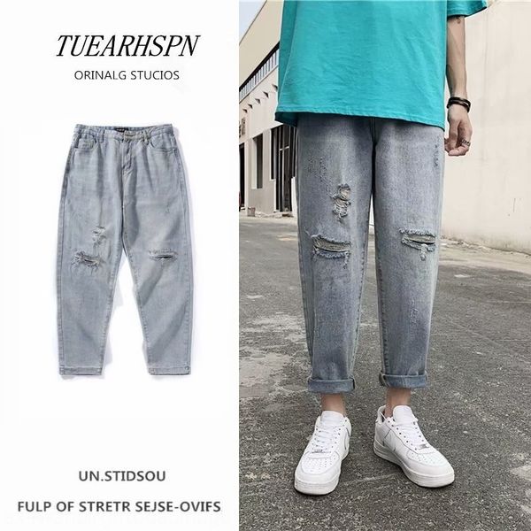 summer ins hole jeans men's trend straight tube loose baggy beggarsnine point fashionable and versatilesuper cec ankle-length pants jea, Blue
summer ins hole jeans men's trend straight tube loose baggy beggarsnine point fashionable and versatilesuper cec ankle-length pants jea, Blue