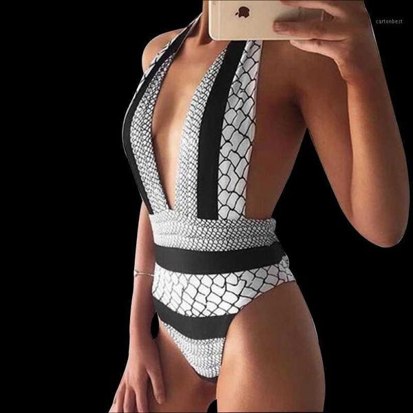 women's swimwear one piece swimsuit trikini women backless monokini high waist bathing suit print swimming deep v biquini 23391, White;black
women's swimwear one piece swimsuit trikini women backless monokini high waist bathing suit print swimming deep v biquini 23391, White;black