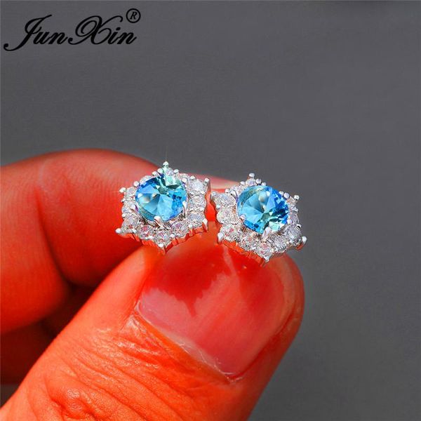 delicate small hexagon earrings for women white gold colorful round aqua blue crystal snowflake stud earrings wedding jewelry cz, Golden;silver
delicate small hexagon earrings for women white gold colorful round aqua blue crystal snowflake stud earrings wedding jewelry cz, Golden;silver