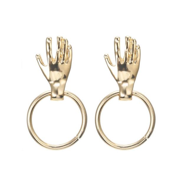 stud creative exaggerated palm round earrings punk hip hop women's gold color accessories fashion party jewelry gift, Golden;silver
stud creative exaggerated palm round earrings punk hip hop women's gold color accessories fashion party jewelry gift, Golden;silver