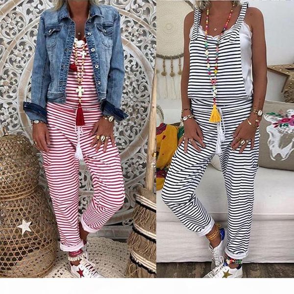 2019 summer sleeveless striped jumpsuit womens bib dungaree pants rompers ladies casual baggy overalls playsuit plus size 3xl, Black;white 
2019 summer sleeveless striped jumpsuit womens bib dungaree pants rompers ladies casual baggy overalls playsuit plus size 3xl, Black;white