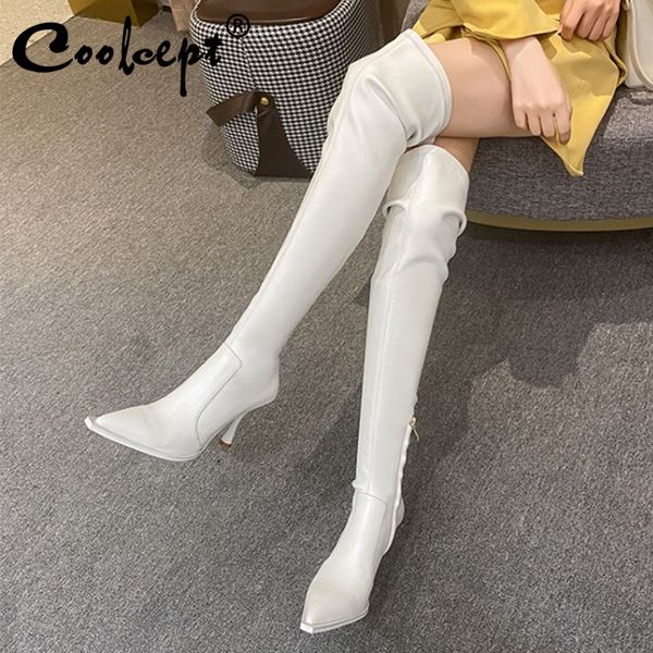boots coolcept women over knee realeather long fashion thin heel winter shoes party footwear size 33-42, Black
boots coolcept women over knee realeather long fashion thin heel winter shoes party footwear size 33-42, Black