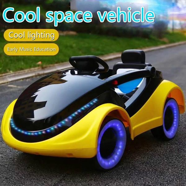 Children's Electric Car Cool Space Vehicle Flash Four-wheeled Baby Swing Toy Car Remote Control Electric For Kids Ride On
