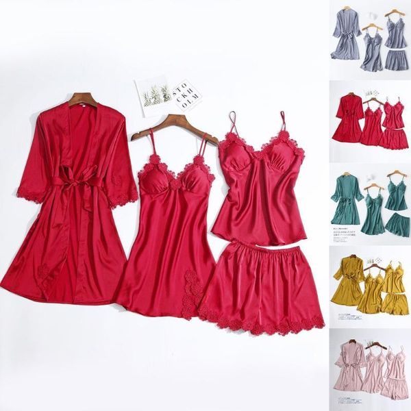 satin silk pajamas women nightdress lingerie robes underwear sleepwear sexy1, Black;red
satin silk pajamas women nightdress lingerie robes underwear sleepwear sexy1, Black;red