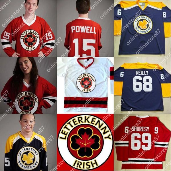 irish tv series letterkenny jersey 15 powell 69 shoresy 68 clover 85 nappy boy 100% customize stitched ice hockey jersey, Black 
irish tv series letterkenny jersey 15 powell 69 shoresy 68 clover 85 nappy boy 100% customize stitched ice hockey jersey, Black